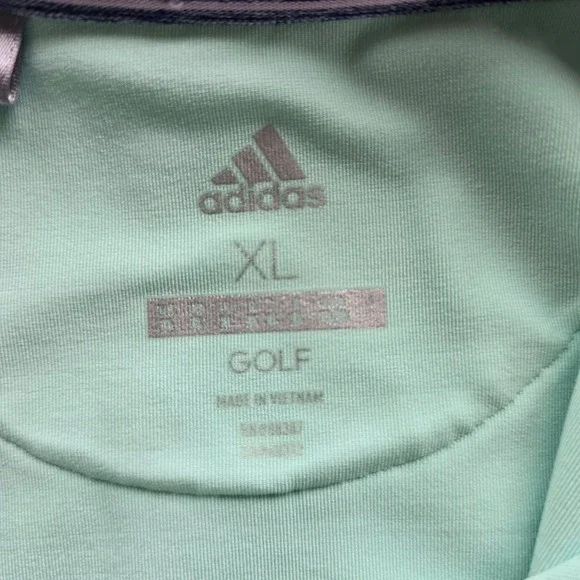 Adidas Golf Sleeveless‎ Polo Shirt Aqua Mint Green XL Athletic Performance - Picture 7 of 10